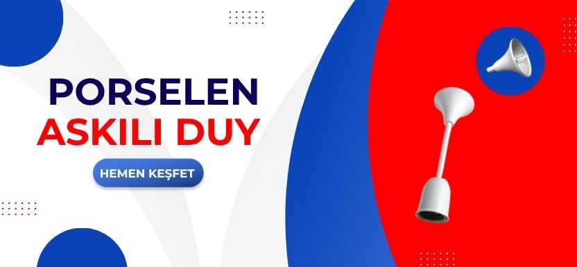 Porselen Askılı Duy Tij Takımı